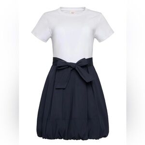 Cinq a Sept Taylon Dress- white/navy